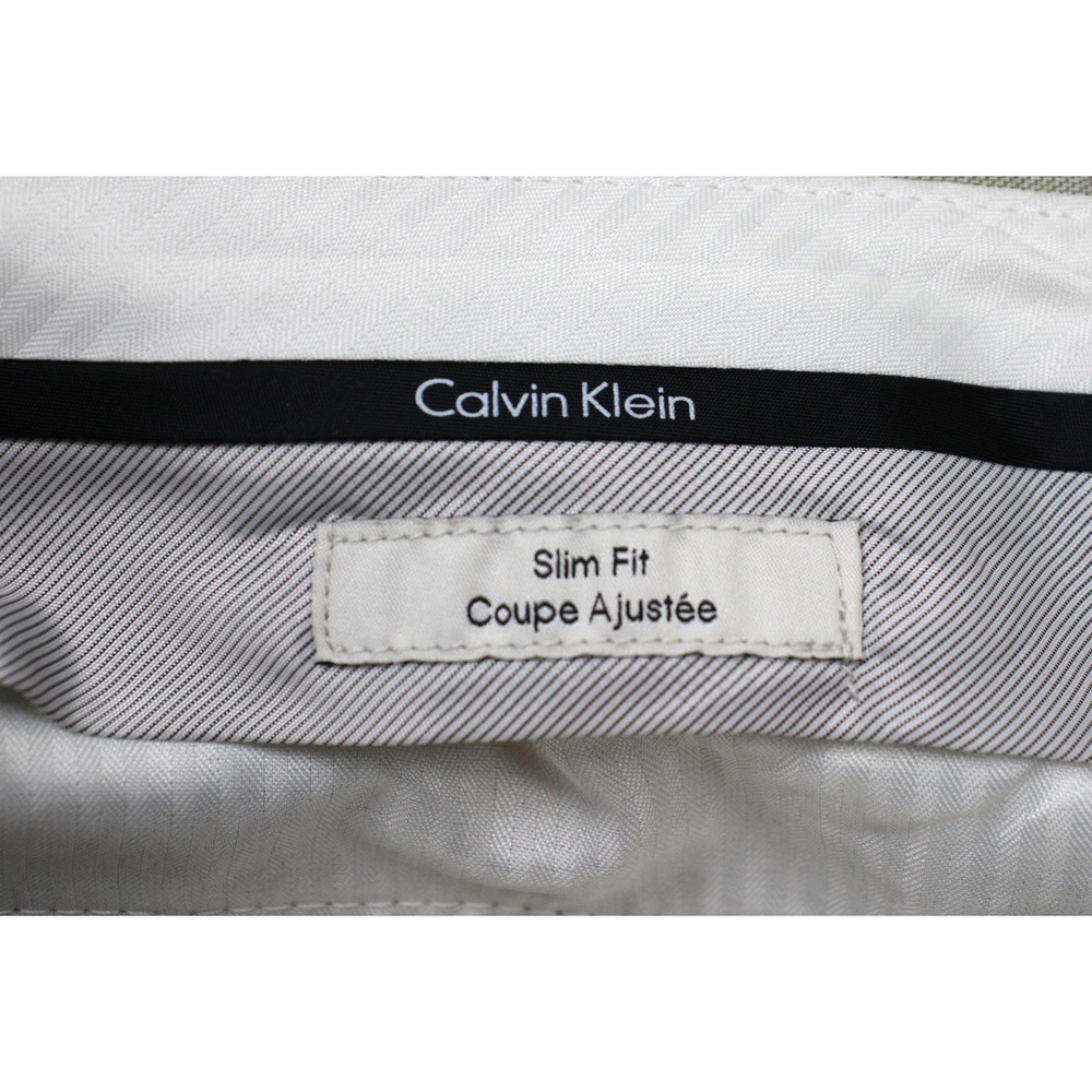 Calvin Klein Dress Pants Mens 36x32 Taupe Jace Slim Fit Stretch Flat Front - Picture 7 of 9